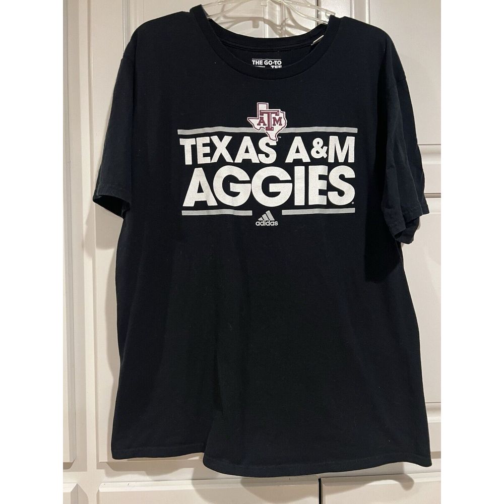 Adidas Texas A&M Aggies Graphic Tshirt Mens Size Xl Ss Crew Neck Black Cotton